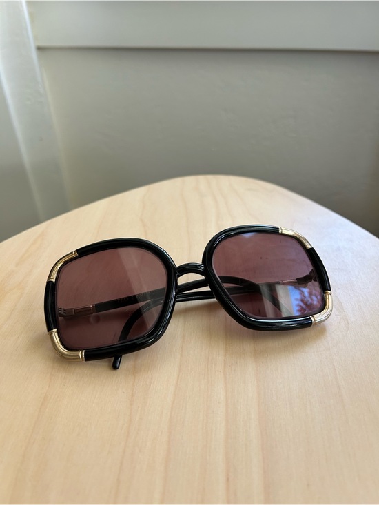 Ted Lapidus Accessories - Vintage 70’s Ted Lapidus Oversized Sunglasses Black and Gold Made in France